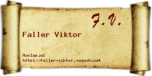Faller Viktor névjegykártya